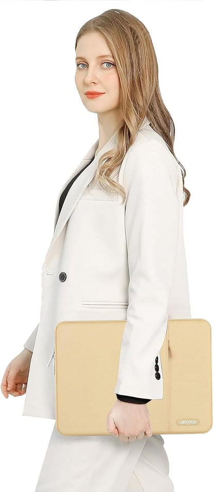 MOSISO Laptop Case 13 inch, 13 inch Laptop Sleeve Compatible with MacBook Air M4 M3 M2 M1 2025-2018 / Pro M2 M1 2025-2016, Polyester Vertical Computer Sleeve Bag with Pocket, Camel