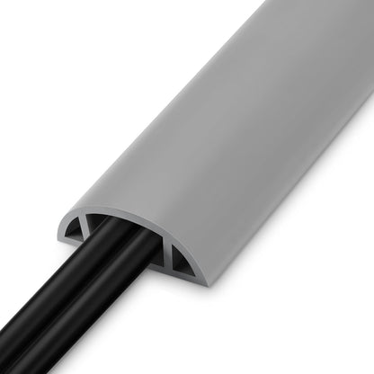 5.5FT Floor Cord Cover, Grey Soft Cable Cover Floor, Large Size Extension Cord Covers for Floor, Power Cord Protector Floor Wire Cover - Cord Channel Diameter: 0.7" (W) x 0.4" (H)
