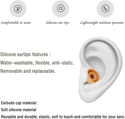 Replacement Silicone Ear Bud Tips Earbuds Cap Compatible with Powerbeats 1/2/3 Wireless Beats by Dre Headphones,4 Pairs Earbud Tips(Gold)