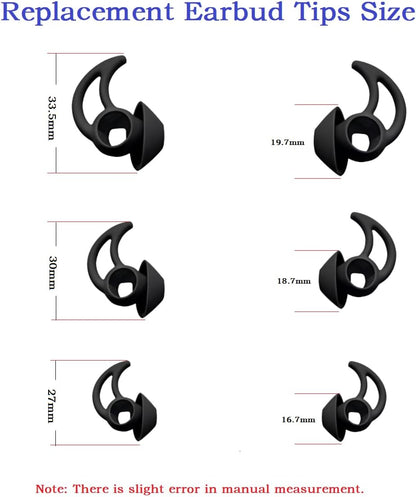 Earbud Tips 3 Pairs Large Compatible with Bose QuietComfort Earbuds and Sport Earbuds