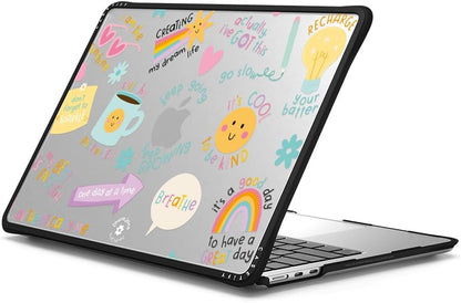 CASETiFY Impact MacBook Air 13.6" (M2-M4) Case [Cushioned Impact Corners/Scratch-Resistant/Anti-Slip Grip] - Keep Growing - Clear Black