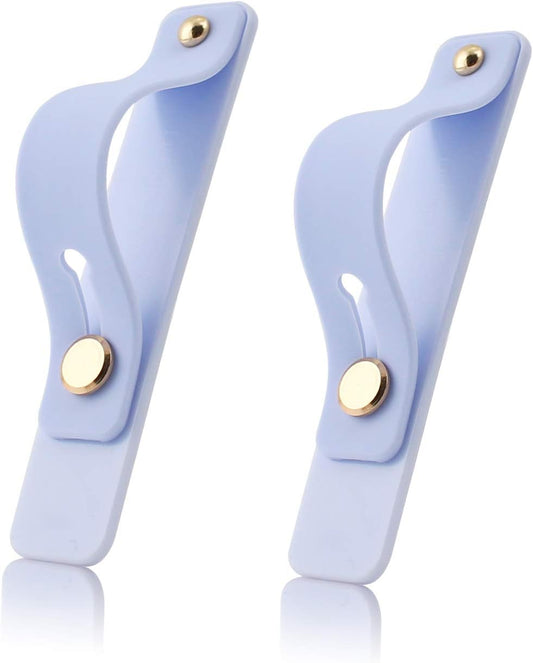Removable and Reusable Cell Phone Grip Strap, Yetaida Telescopic Finger Kickstand Bracket Universal Silicone Phone Holder Stand and Portable Finger Loop for Most Smartphones Case (Lilac)