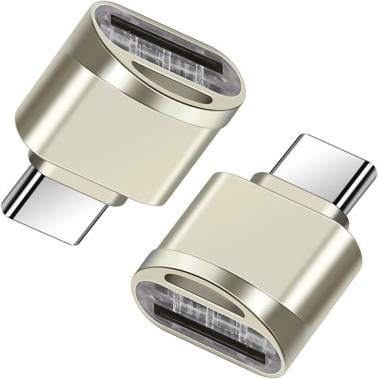 USB C Micro SD Card Reader (Pack of 2 Pcs), BorlterClamp Type C OTG TF Memory Card Reader Compatible with Laptop, MacBook, Tablet, Smartphone