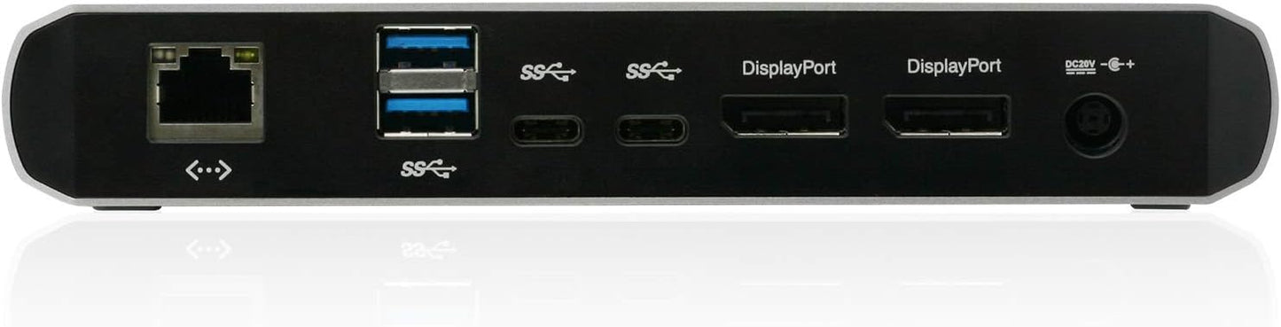 IOGEAR 9 Port Thunderbolt 3 Hub - 4K Dual Display 60Hz - 2 Displayport 1.2-60W Charging for Laptop - 40Gbps Speeds - Integrated Ethernet - 3.5mm Audio - GTD737