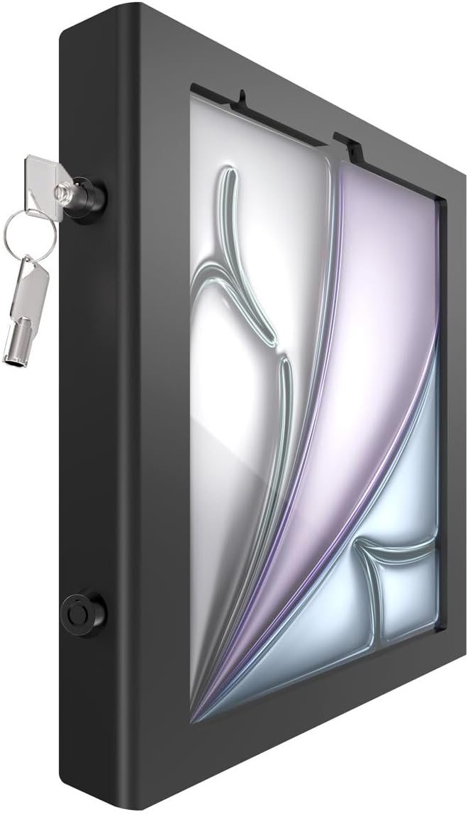 Compulocks iPad Air M2 & M3 13" Apex Enclosure Brandable Floor Stand – Secure Tablet Display Kiosk Mount, Digital Signage, POS Display - Black