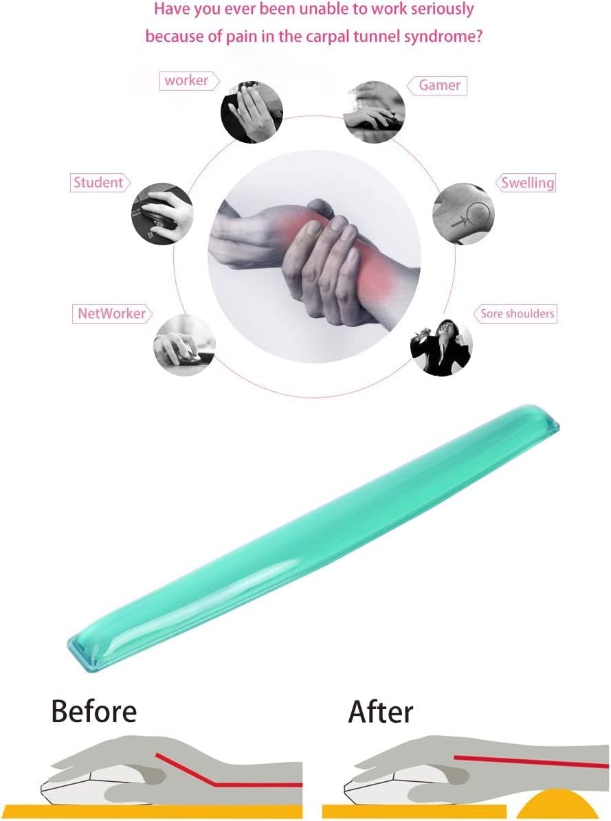 Silicone Gel Keyboard Wrist Rest Set Plus Keyboard & Mouse Wrist Support Pad Office, Computer, Laptop, Mac - Durable, Comfortable and Pain Relief