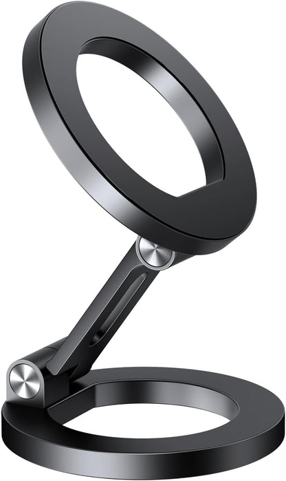 elitehood Magnetic Phone Stand, Small & Portable Magnetic Phone Holder [Dual Strongest Magnets], for Magsafe Foldable iPhone Stand, Universal Cell Phone Stand for Desk Gym Mirror Wall, Black