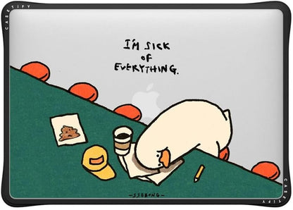 CASETiFY Impact MacBook Air 13" (M1/Intel) Case [Cushioned Impact Corners/Scratch-Resistant/Anti-Slip Grip] - I'm Sick of Everything - Clear Black