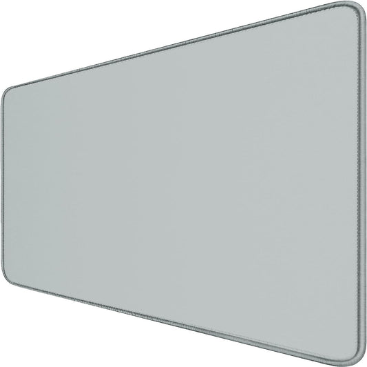 Large Gaming Mouse Pad with Stitched Edges, Durable Non-Slip Natural Rubber Base, Waterproof Computer Keyboard Pad Mat for Esports Pros/Gamer/Desktop/Office/Home - Grey