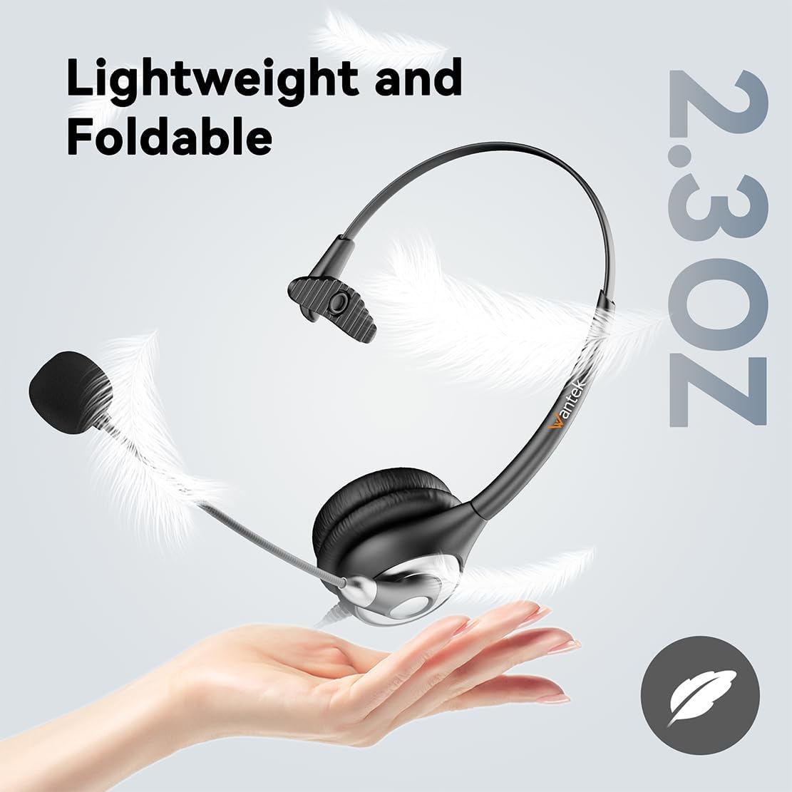 Wantek Headset with Microphone for PC Wired Headphones - USB C 3.5mm Headsets with Noise-Cancelling Microphone for Laptop