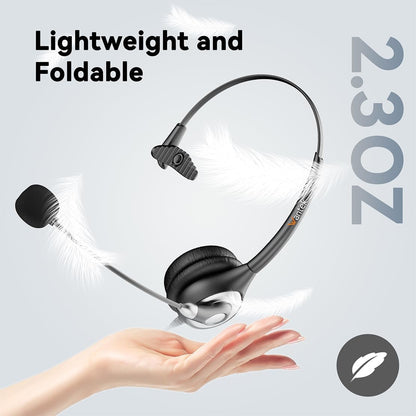 Wantek Headset with Microphone for PC Wired Headphones - USB C 3.5mm Headsets with Noise-Cancelling Microphone for Laptop