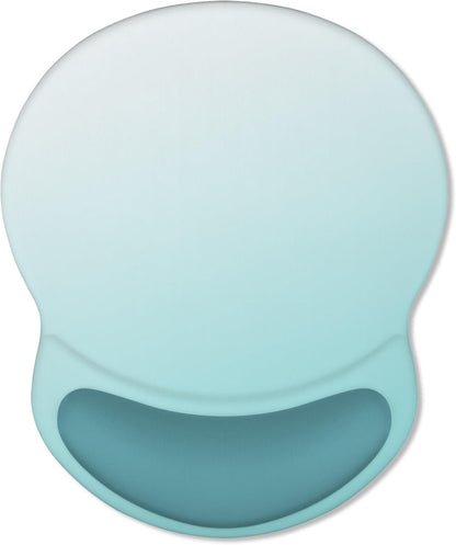 ITNRSIIET Ergonomic Mouse Pad with Comfort Gel Wrist Rest, Non-Slip PU Base, Smooth Textured Surface, Reduces Hand Fatigue & Wrist Pain, 8.7 x 7.2 Inch for Office Gaming Home, Light Green Gradient