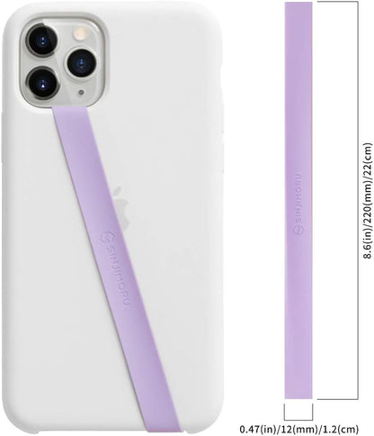 Sinjimoru Stretchable Silicone Phone Strap, Flexible and Elastic Grip Holder for iPhone & Android, Secure Phone Loops Finger Grip with Wireless Charging Support Sinji Loop Lavender