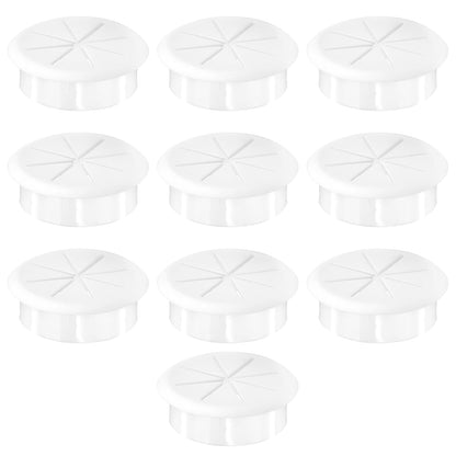 2-3/8" White Desk Grommet, JTemgle Flexible Cable Grommet Rubber Cable Hole Cover Wire Organizer Caps Desktop Cord Management for Home Office TV Stands Tabletops, 10 Pieces