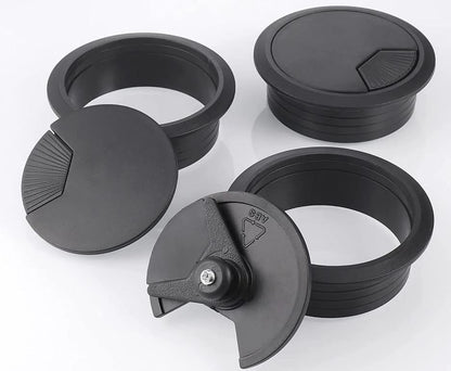 TuTuYa 8PCS Desk Grommet, Desk Grommet 2Inch(50mm) Desk Cable Grommet Desk Cable Hole Covers with Hole Saw, Ideal Solution for Office and Home Table Cable (Black, 2Inch_50mm)