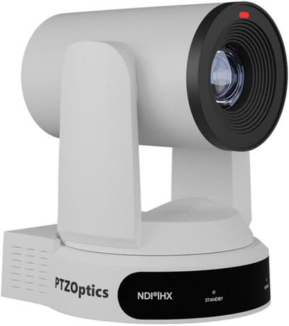 PTZOptics Move 4K 30x Auto-Tracking PTZ Camera with Built-in Tally Light, 3D Noise Reduction, and Advanced White Balance Modes (White)