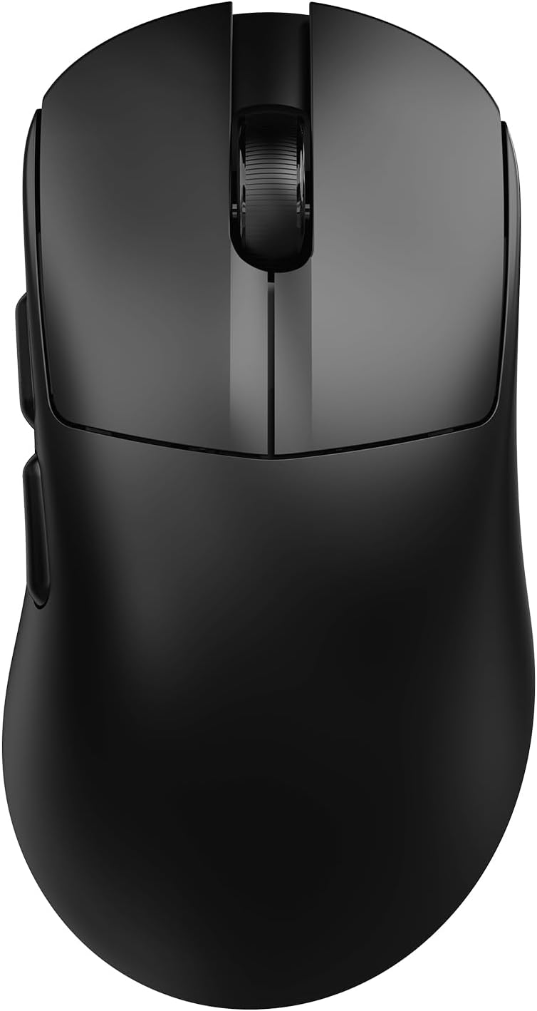 AJ179 V2 Triple Mode (2.4G/Wired/Bluetooth 5.2) Gaming Mouse, 12000 DPI, 56g Ultra-Light, Programmable 6 Buttons, 1000Hz Polling Rate, Ergonomic Right-Hand Design for Computer Laptop PC, Black