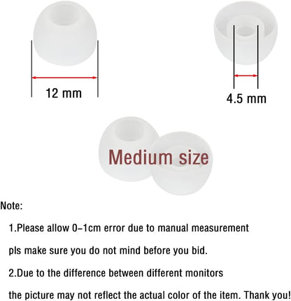 10 Pairs Silicone Medium Replacement Ear Tips - Eartips for In-Ear Headphones - Rubber Tips Earbud Covers - Earbud Cap (White)