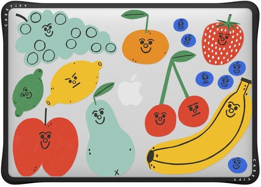 CASETiFY Impact MacBook Air 13" (M1/Intel) Case [Cushioned Impact Corners/Scratch-Resistant/Anti-Slip Grip] - Fruit Salad - Clear Black