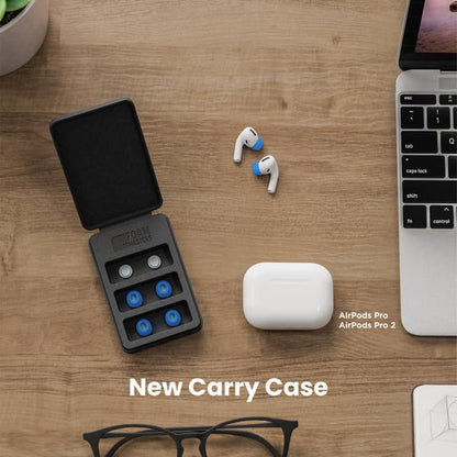 Foam Masters Ultra-Premium Memory Foam Ear Tips for AirPods Pro 1st & 2nd Gen | 3 Pairs | Black Magic Ver 6.0 | Secure | Better Noise Cancellation | Replacement Buds – Supercar Blue, Assorted S/M/L