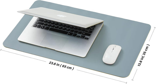 Cork Desk Mat - Small Dual-Sided Desk Pad for Office and Home - Desk Organization and Accessories - Ideal for Large Mouse Pad and Small Desk Mats on Top of Desks(Light Blue,23.6"x 13.8")