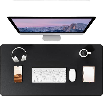 PU Leather Desk Pad Protector Gaming Mouse Pad Non Slip Desk Mat for Keyboard and Mouse Waterproof Desk Writing Pad for Office and Home Desk Accessories(Black, 23.6 * 11.8)