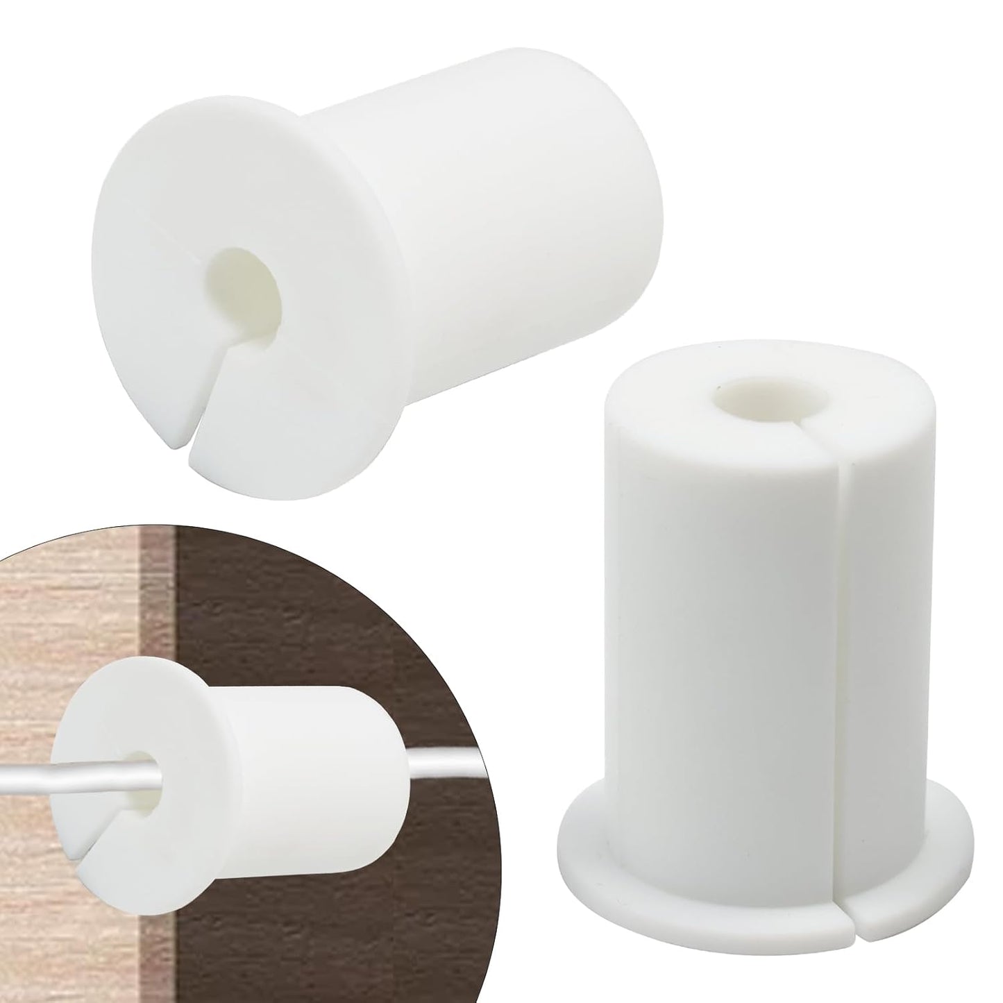 2pc Starlink Cable Grommet 1" Silicone Waterproof Wall Hole Pass Through Split Cable Bushings for TV Wire Ethernet Cord, Starlink Cable Routing Kit Accessories, 38mm/1.5" Ht, White