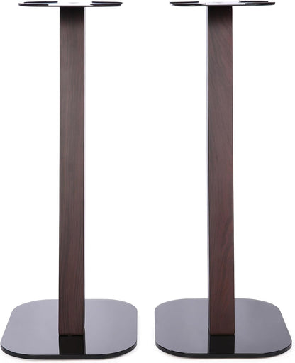 EXIMUS One Pair Fixed Height Universal Speaker Floor Stands - Espresso - 610 Series