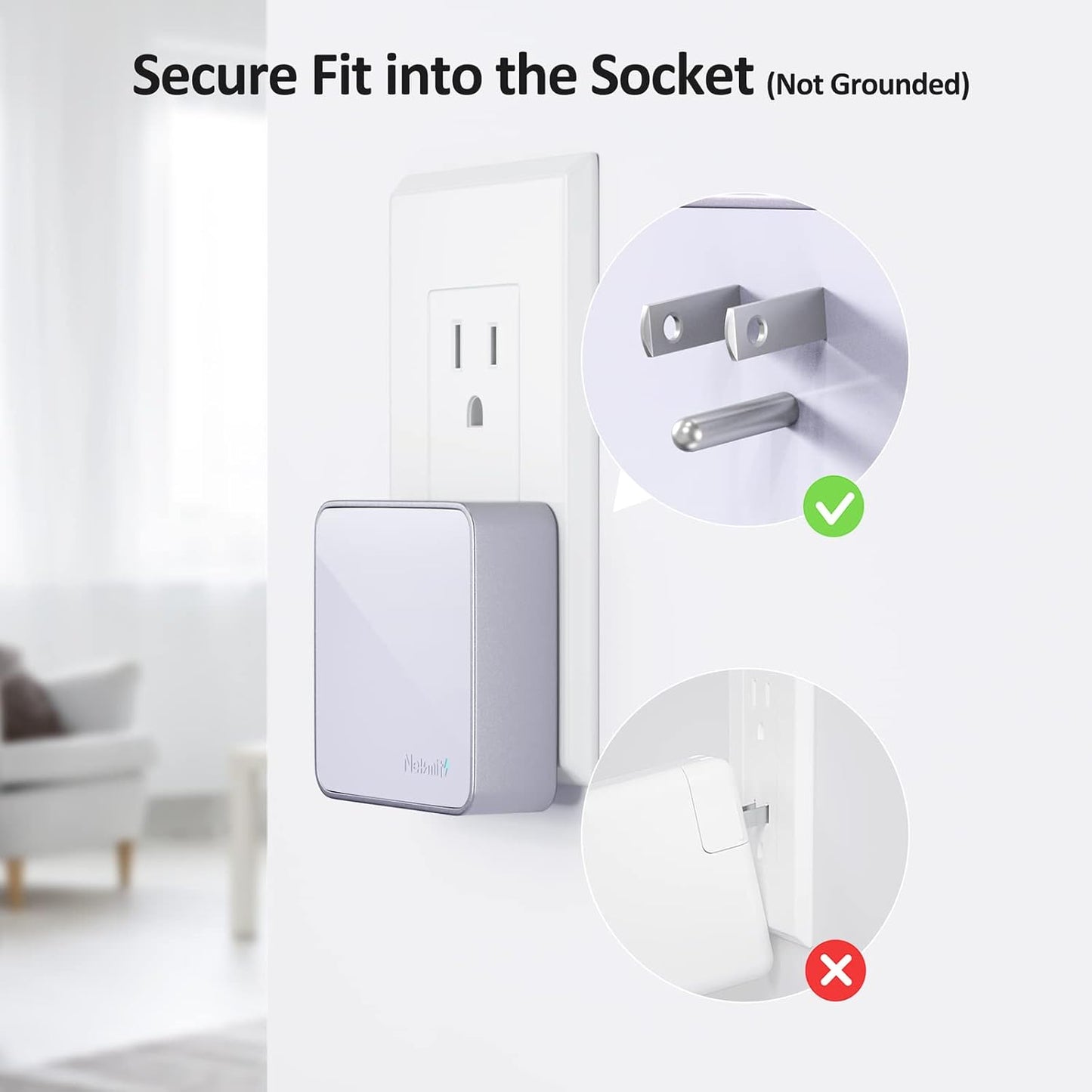 Nekmit USB C Charger, Thin Flat 52W 4-Port Fast Wall Charger with Two 20W Power Delivery and 2 USB Port for iPhone 14/14 Pro/14 Pro Max, Galaxy, Pixel, iPad Pro, AirPods Pro and More, Purple