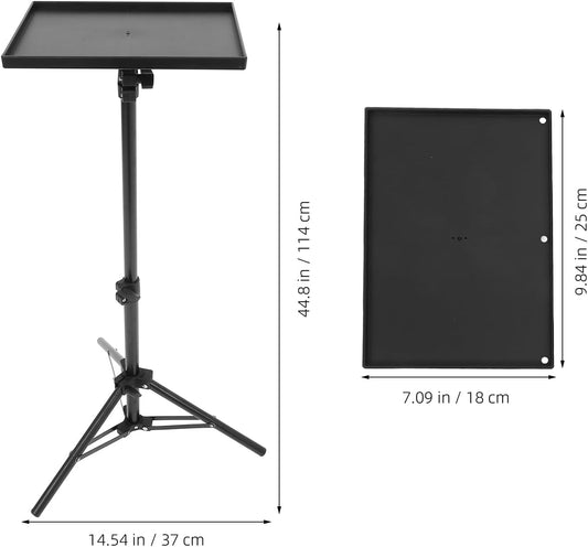 MAGICLULU Projector Stand Tripod 44.88 Inch Height Adjustable Tripod Stand Portable Projector Table with Tray for Office Home Movie Equiqment (Tray Size 7.09 x 9.84Inch)