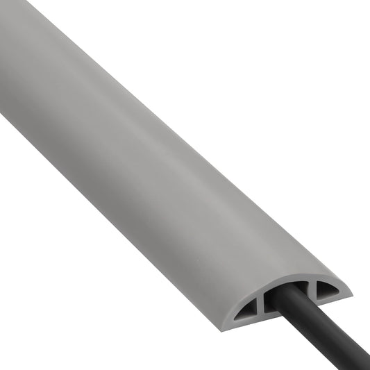 Cord Cover Floor 6ft Grey, PVC Floor Cable Cover, Cord Hider Floor Cord Protector Prevent Cable Trips & Protect Wires, Floor Cable Management Hide Cords on Floor, Cord Cavity - W0.47 x H0.28