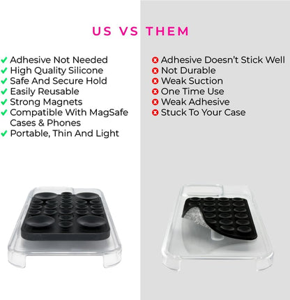 The Clingy Thingy Magnetic Sticky Phone Grip - Removable iPhone Suction Grip for Hands-Free FaceTime - Workouts, Influencers & Content Creator Essentials, Compatible with iPhone 12-16 (Pink Champagne)