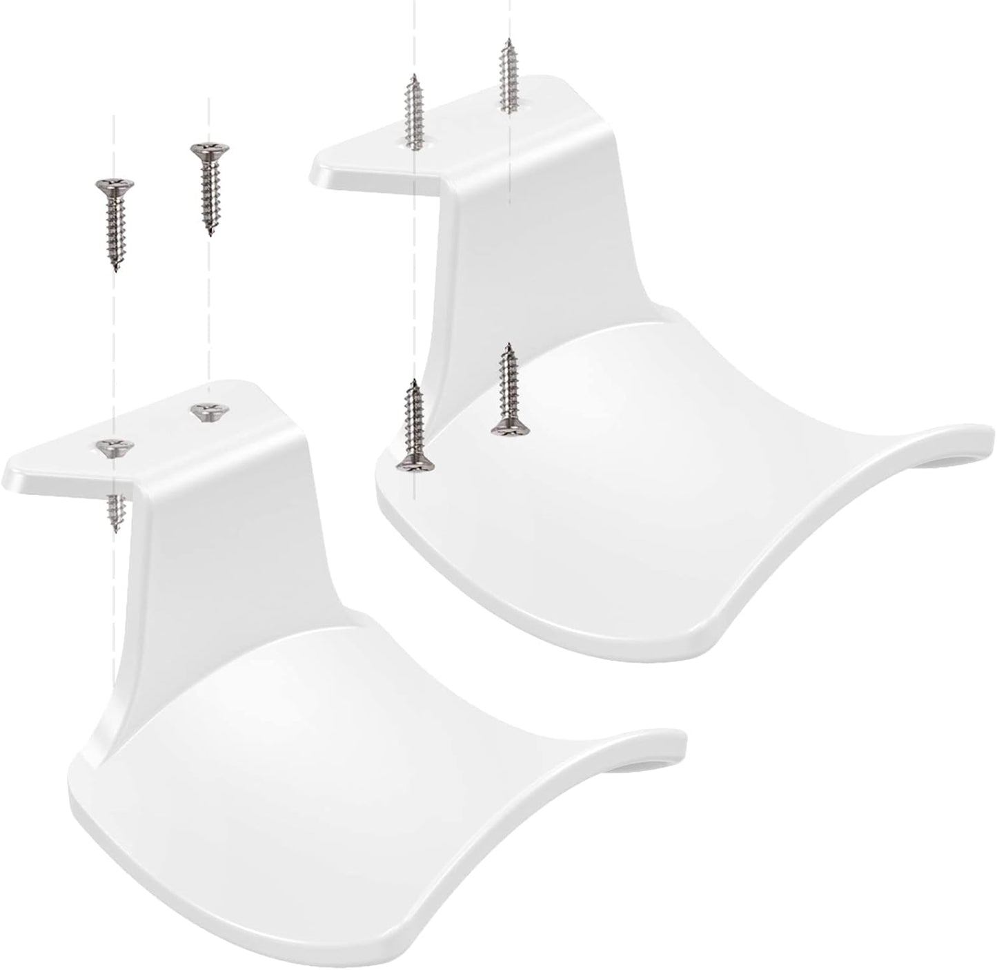 2-Pack Headphone Stand Hanger Wall Hooks, Save Space Headset Stand Holder for Universal Gaming Headset Airpods Max Sony Bose Beats, Strong Adhesive with Screws, White