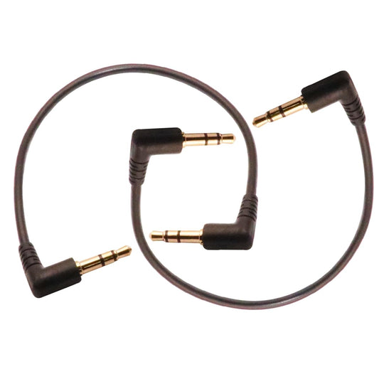 3.5mm Male to Male Audio Cable, Right Angle Auxiliary Cord, 195mm Length, 2-Pack, Gold-Plated Connectors