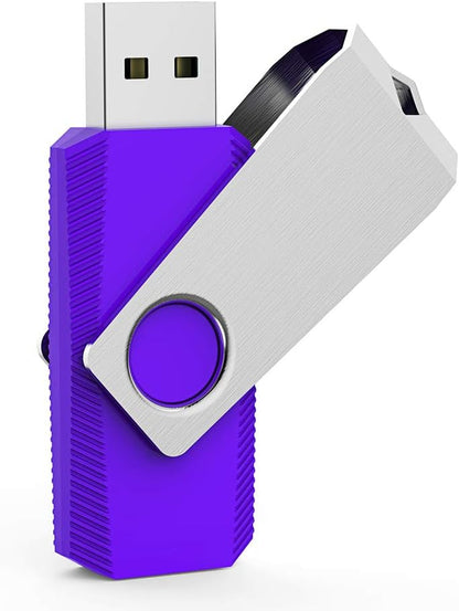 Aiibe 32GB USB 3.0 Thumb Drive 5 Pack with LED Light (32G, 5 Colors: Black, Red, Cyan, Green, Purple)