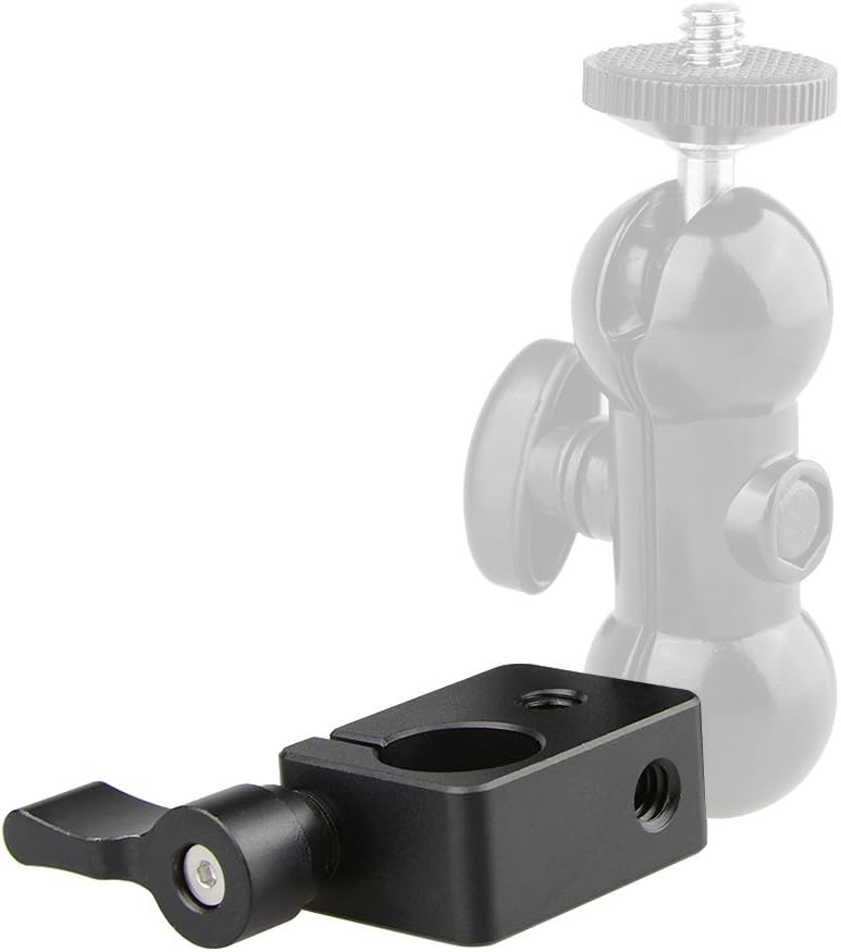 CAMVATE 15mm Single Rod Clamp for Camera DIY Accessories(Black) - 0874