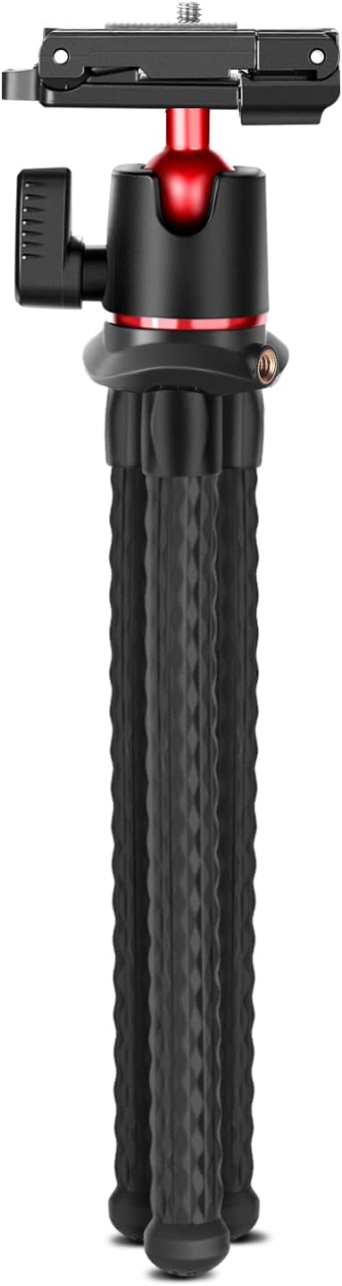 NEEWER Camera Tripod with Remote, Mini Flexible Vlog Phone Tripod Stand with Action Camera Mount Adapter, Hidden Phone Holder & Cold Shoe Compatible with iPhone Hero13 12 11 10 9, Max Load 4.4lb, TP34