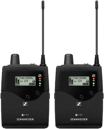 Liquid Audio Sennheiser ew IEM G4-Twin-A Wireless in-Ear Monitoring System Bundle w/Pig Hog PHM10 8mm Mic Cable, 4-Pack Blucoil AA Batteries Polishing Cloth