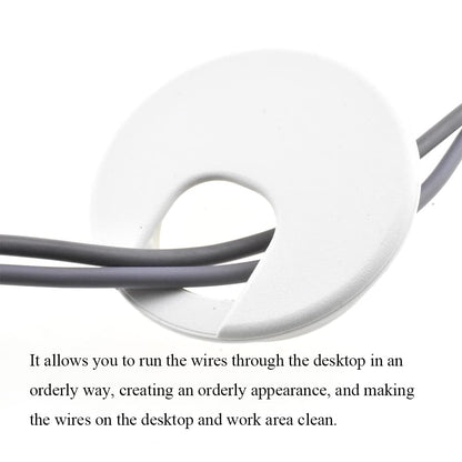 HAHIYO 2Pcs 2Inch/50mm White ABS Plastic U-Shaped Desk Grommet Wire Grommet Cable Management Cord Hole Cover Desk Wire Hole Insert Wire Organizer for Computer Office Home School Equipment Systems