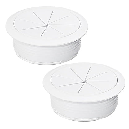 2 Pcs Desk Grommet 2" / 50 mm, Desk Hole Cover for Cables White, Cable Grommet ABS Plastic, Desk Hole Grommet for Home & Office Pc, Detachable Cable Cord Organizer