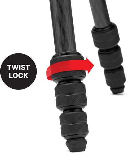 Manfrotto Befree Advanced AS, Camera Travel Tripod Kit, Twist Lock, Compatible with Arca-Swiss, Portable and Compact, Ball Head, Carbon Tripod for DSLR, Mirrorless, Camera Accessories