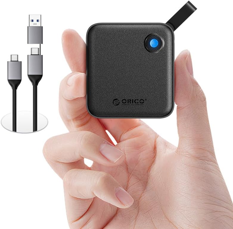 ORICO Portable SSD 2 TB with 2 in 1 USB C Cable, External Solid State Drives, Up to 460MB/s, Status Indicator, Reliable Storage for USB-C Smartphone, Tablet, PC - B5PLUS