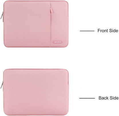 MOSISO Laptop Case 13.3 inch, 13-13.3 inch Laptop Sleeve Compatible with MacBook Air/Pro 13 / Pro 14, HP Dell ASUS Lenovo Notebook, Polyester Vertical Computer Sleeve Bag with Pocket, Pink