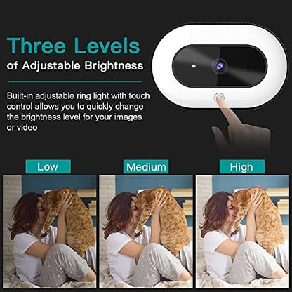 NexiGo StreamCam N930E with Software, 1080P Webcam with Ring Light and Privacy Cover, Auto-Focus, Plug and Play, Web Camera for Online Learning, Zoom Meeting Skype Teams, PC Mac Laptop Desktop