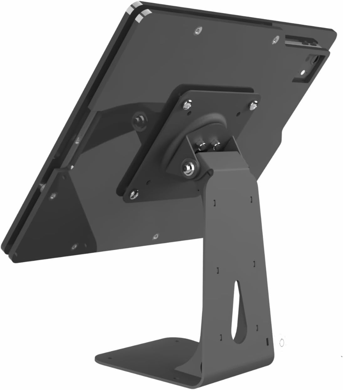 TABcare Anti-Theft Acrylic Case with 360 Rotate 180 Swivel Metal Desktop Stand & 90-Degree Charge Cable for Apple iPad 10 10.9 (Black)