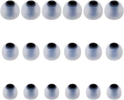 Earbud Tips Soft Silicone Earbuds Replacement Tips Fit for in-Ear Headphones(Inner Hole from 3.8mm - 4.0mm Earphones) 9 Pairs S/M/L,Gray/Black