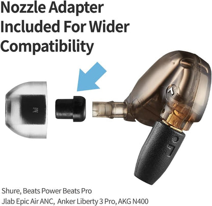 AZLA SednaEarfit Crystal Standard 2 - Earbud Tips for Wireless Headphones - Noise Canceling Earbuds Replacement Tips Eartips Compatible with Sony WF-1000XM5, Beats, Sennheiser, Jabra (2 Pair, SS)