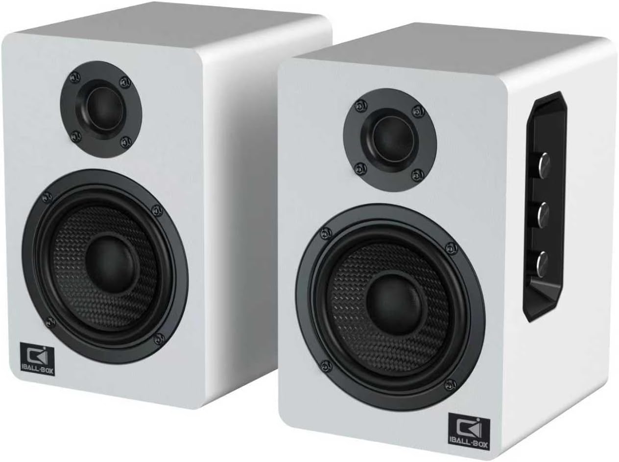 Harmony H2 60W Desktop Speakers with DSP, Bluetooth 5.3, 24-Bit Optical, USB-C, AUX, Silk-Dome Tweeter, Carbon-Fiber Woofer, for Computer, PC Monitor, Gaming (White)