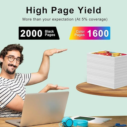 962XL Ink Cartridges for HP 962XL Ink Cartridges Combo Pack Work for HP Officejet Pro 9015e 9010 9025e 9015 9025 9018e 9025e 9020 Printer for HP 962 (4 Pack)