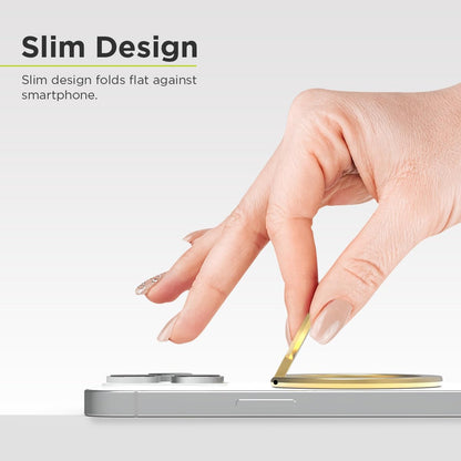 PureGear Magnetic Phone Grip Ring Stand, Magnetic Phone Ring Holder for MagSafe iPhone 16, 16Pro, 16Plus, 16ProMax, 15, 15Plus, 14, 14Plus, 14Pro, 14Pro Max, 13, 12, Adjustable Kickstand (Gold)